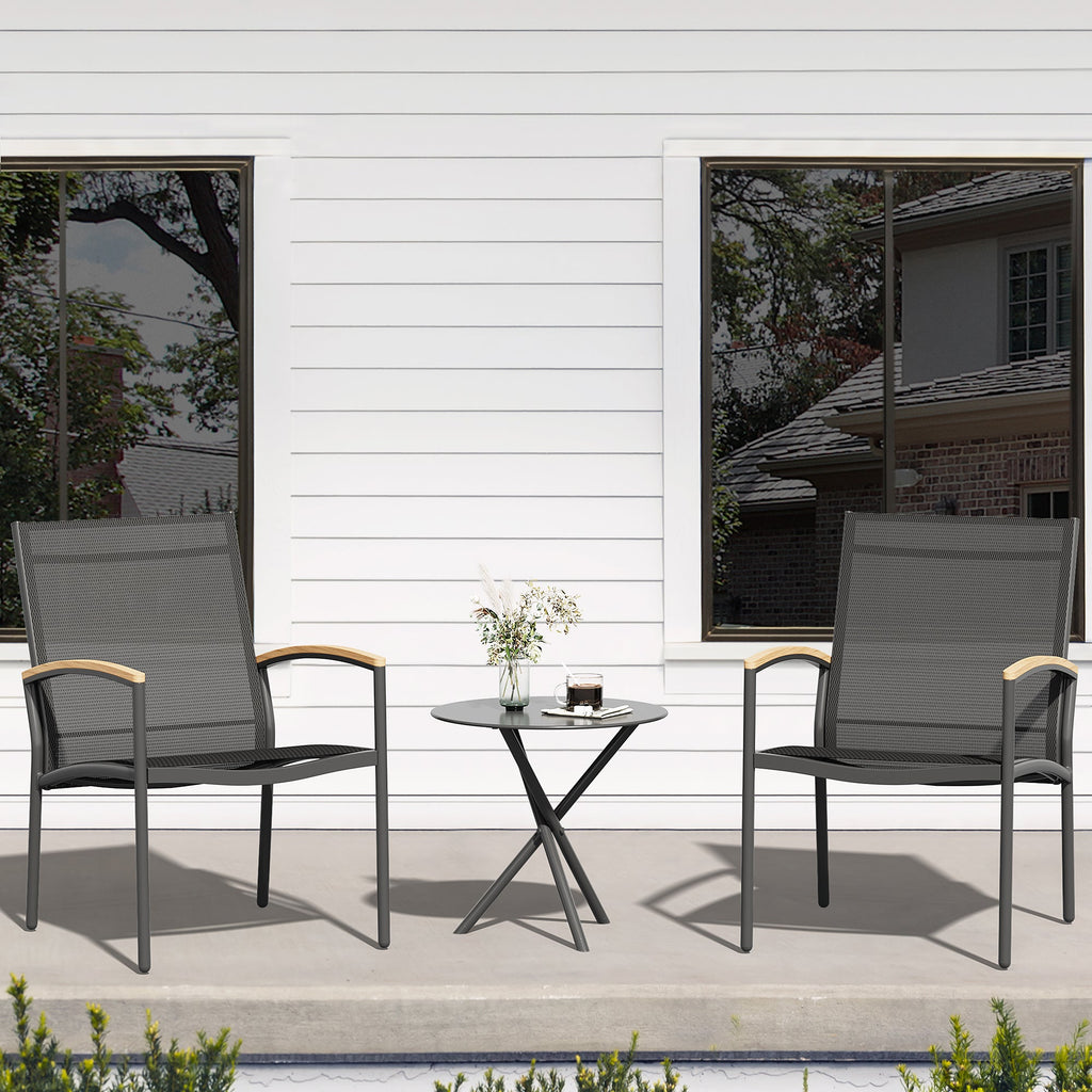 Vongrasig Patio Furniture 2 Pieces Outdoor Texilene Chair Sets