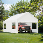 Walsunny Carport, 10x20 ft Heavy Duty Carport Canopy with Roll-up Windows, Portable Garage for Car, Truck, Boat (7404387926192)