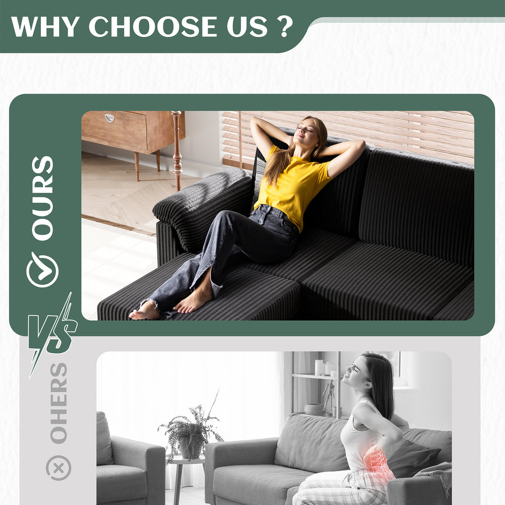 Vongrasig 79" Convertible Sectional Couches Sofa with Storage Ottoman, 3 Seat L Shaped Couch with Side Storage Pockage, Small Couches for Living Room, Apartment and Small Space