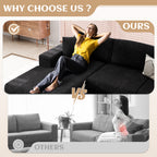 Vongrasig 105" Boneless Couches for Living Room, Sectional Couches Modular Sofa with L-Shaped Chaise, Memory Foam Comfy Cloud Couch with Plush Corduroy Fabric, No Assembly Required