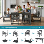 Vongrasig 5 Pieces Patio Dining Set, All Weather Outdoor HDPE Dining Furniture Set with Table and Chairs for 4, Garden Patio Furniture Set for Lawn, Backyard, Poolside