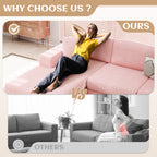 Vongrasig 105" Boneless Couches for Living Room, Sectional Couches Modular Sofa with L-Shaped Chaise, Memory Foam Comfy Cloud Couch with Plush Corduroy Fabric, No Assembly Required
