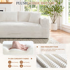 Vongrasig 103" Boneless Sectional Couches for Living Room, L-Shaped Chaise Modular Cloud Couch with Cup Holders on Armrests, Plush Corduroy Comfy Sofa with Memory Foam, No Assembly Required