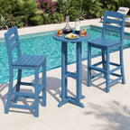 Vongrasig 3 Piece Patio Bar Set, All Weather HDPE High Bistro Stools Chair Set of 2 and Round Pub Bar Table, Outdoor High Top Patio Set for Lawn Garden, Balcony