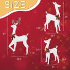 Walsunny LED Lighted Christmas Deer Family Display Set