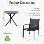 Vongrasig Patio Furniture 2 Pieces Outdoor Texilene Chair Sets