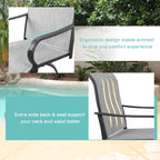 Vongrasig 2 Piece Patio Swivel Bar Chairs, All Weather Metal Textile High Swivel Bar Stools Chairs, Outdoor High Top Bistro Set for Backyard, Lawn Garden, Balcony