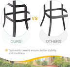 Vongrasig Outdoor Patio Bar Height Table, 31.5" Square Black Tempered Glass Top, 40.2’’ Height High Bistro Table, Steel Frame Patio Furniture for Backyard, Lawn, Balcony, Garden Black