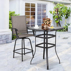 Vongrasig Outdoor Patio Bar Height Table, 31.5" Square Black Tempered Glass Top, 40.2’’ Height High Bistro Table, Steel Frame Patio Furniture for Backyard, Lawn, Balcony, Garden Black