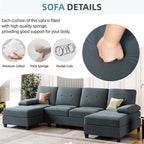 WALSUNNY 106'' Sectional Sofa Couches #color_dark-grey