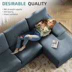 WALSUNNY 106'' Sectional Sofa Couches #color_dark-grey