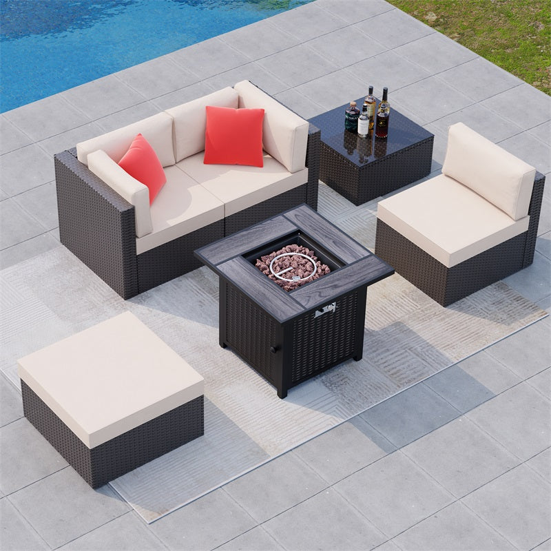Walsunny 50,000 BTU Patio Metal Gas Square Fire Pit Table (7289552666800)