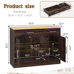 Vongrasig 43” Coffee Bar Cabinet, Farmhouse Buffet Cabinet with Storage, Sideboard Buffet with Drawers and Shelves for Kitchen